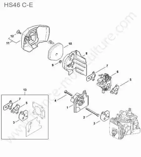 STIHL - HS46-2 : Admission / filtre air