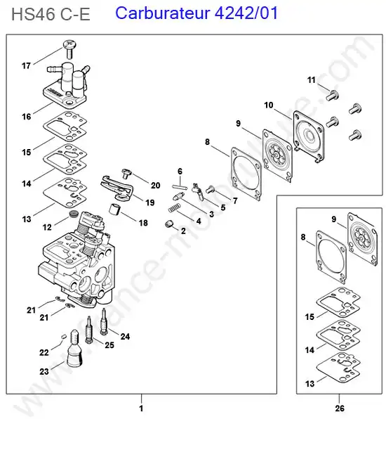 Carburateur 4242/01 STIHL HS46-2