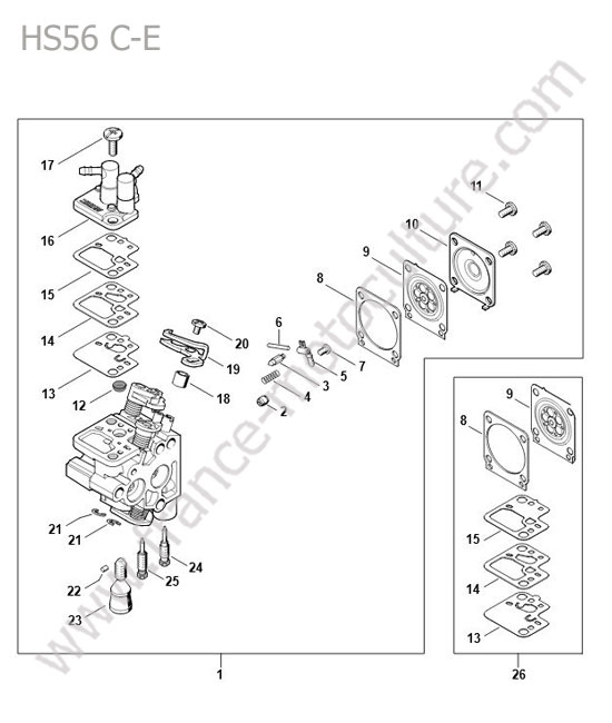 Carburateur 424201 STIHL HS56