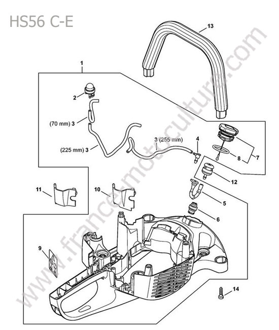 Carter poignee / reservoir STIHL HS56