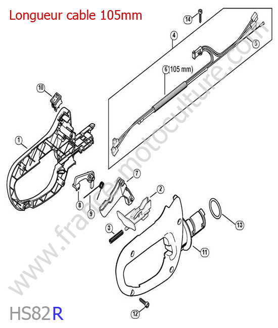 Poignee commande 1 STIHL HS82R