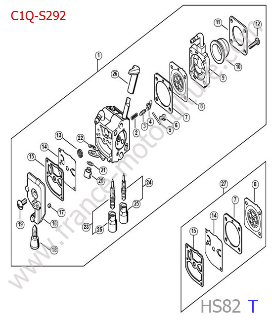 Carburateur 2 STIHL HS82T