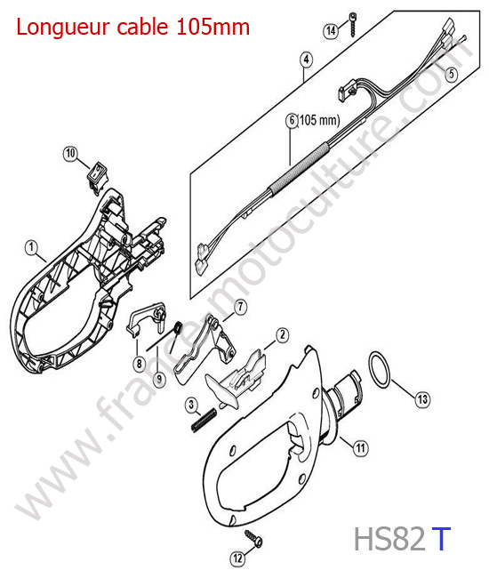 Poignee commande 1 STIHL HS82T