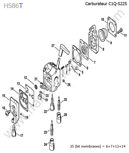 Carburateur c1q-s225 STIHL HS86T
