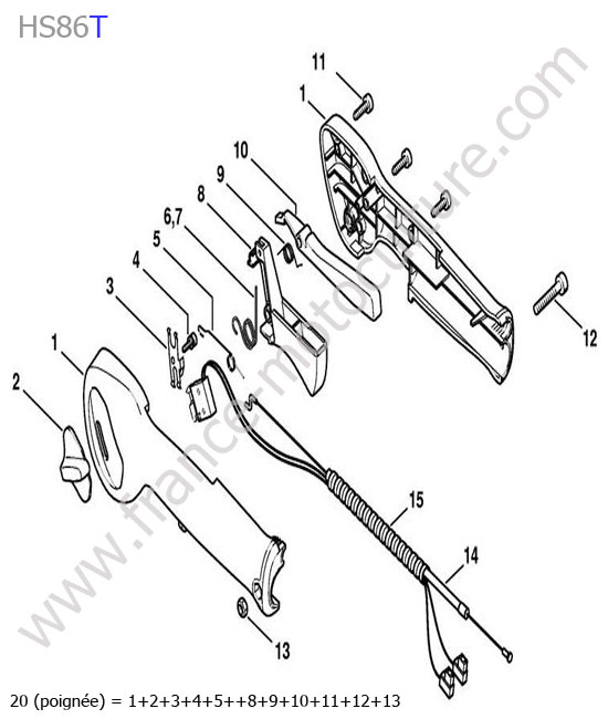 Poignee STIHL HS86T