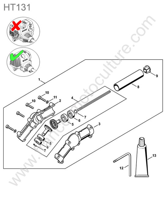 Renvoi angle STIHL HT131