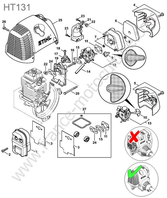 Filtre air / echappement STIHL HT131