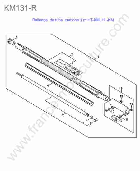 STIHL - KM131-R : Rallonge tube carbone 1m