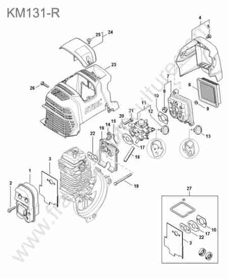 STIHL - KM131-R : Echappement / filtre air