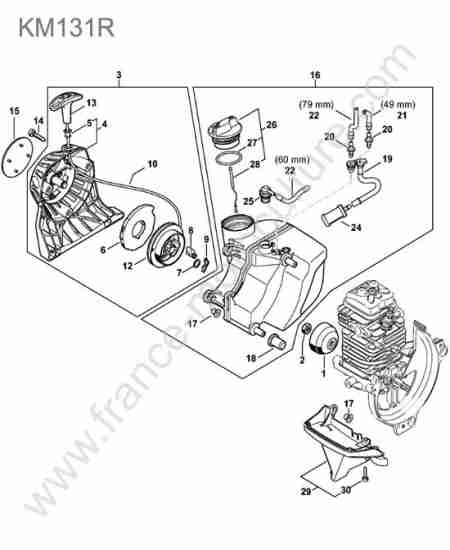 STIHL - KM131 : Lanceur / reservoir