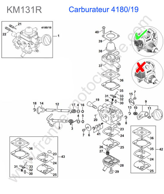 Carburateur 4180/19 STIHL KM131