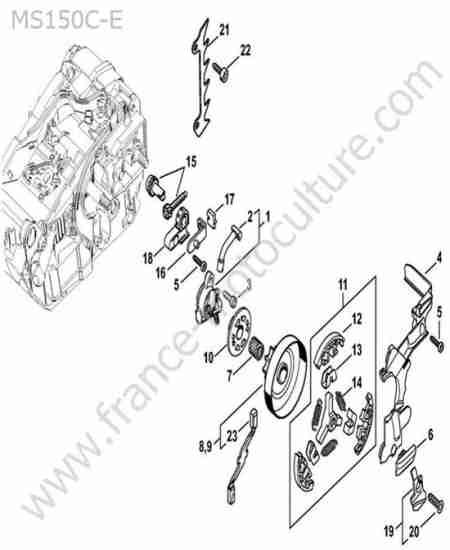 STIHL - MS150-CE : Pompe huile / embrayage