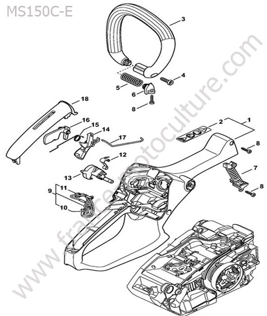 Carter poignee STIHL MS150-CE