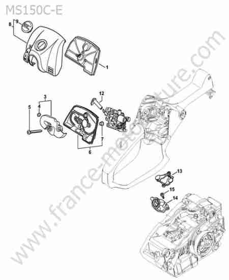 STIHL - MS150-CE : Capot / filtre air