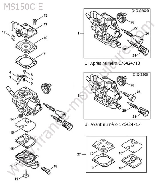 Carburateur STIHL MS150-CE