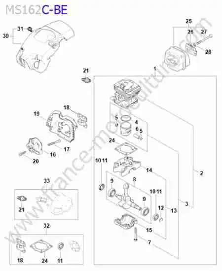 STIHL - MS162-2 : Cylindre / piston