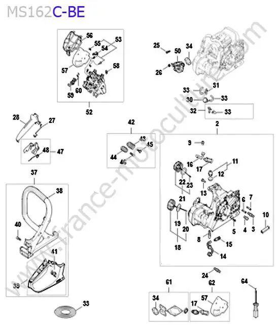 Carter moteur STIHL MS162-2