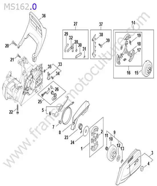 Embrayage / frein chaine STIHL MS162-3