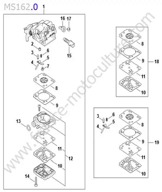 Carburateur 1148/01 STIHL MS162-3