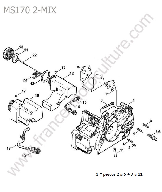 Carter / reservoir STIHL MS170-2MIX