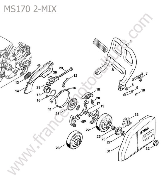 Frein chaine /  embrayage STIHL MS170-2MIX