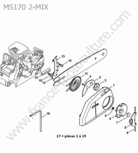 STIHL - MS170-2MIX : Tension chaine