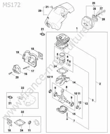 STIHL - MS172-1 : Cylindre / piston