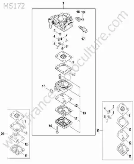 STIHL - MS172-1 : Carburateur 1148/21