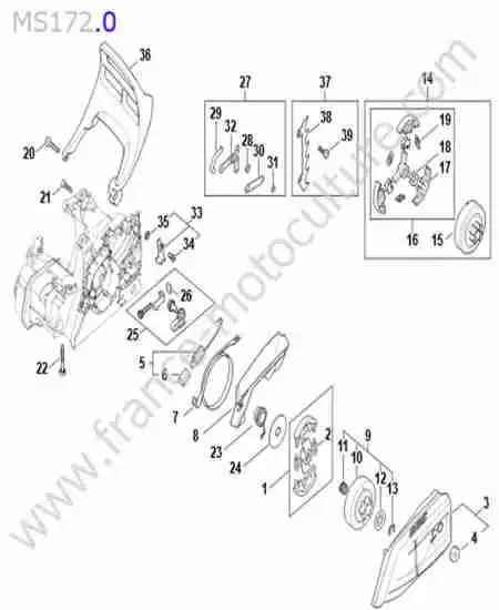 STIHL - MS172-3 : Embrayage / frein chaine