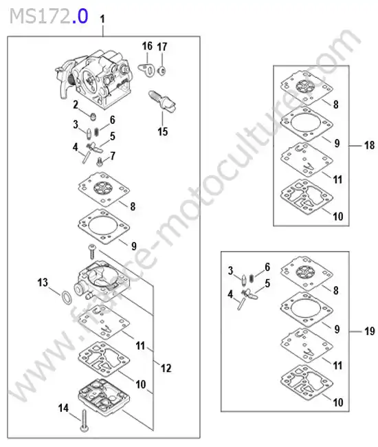 Carburateur 1148-21 STIHL MS172-3