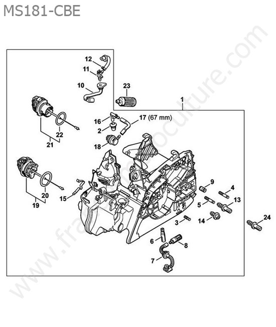 Carter moteur STIHL MS181-CBE