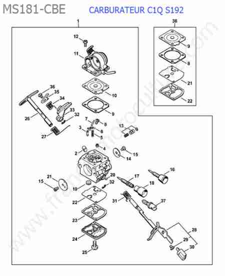 STIHL - MS181-CBE : Carburateur c1q-s192