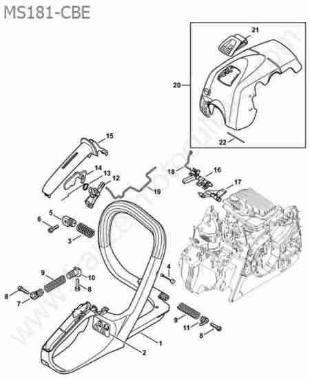 STIHL - MS181-CBE : Commande gaz