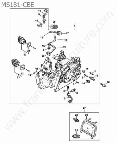 STIHL - MS181-CBE : Carter moteur - ergostart