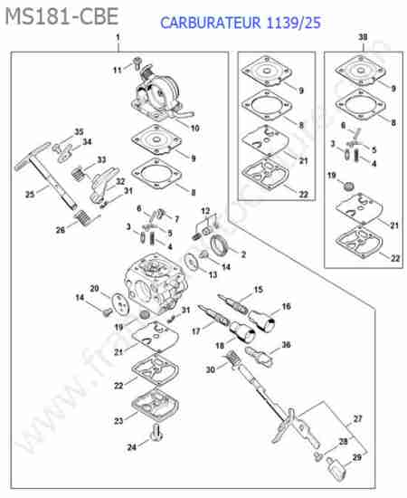 STIHL - MS181-CBE : Carburateur 1139/25