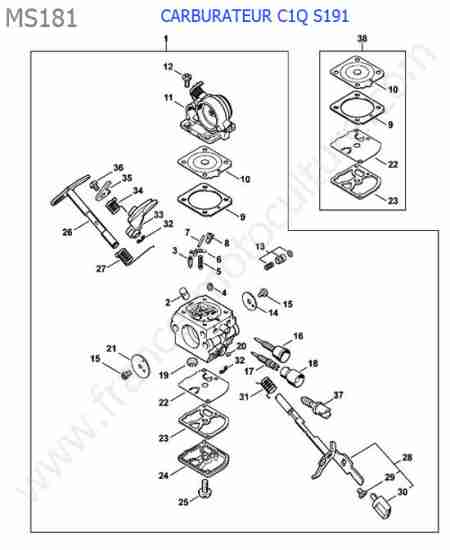 STIHL - MS181 : Carburateur c1q-s191