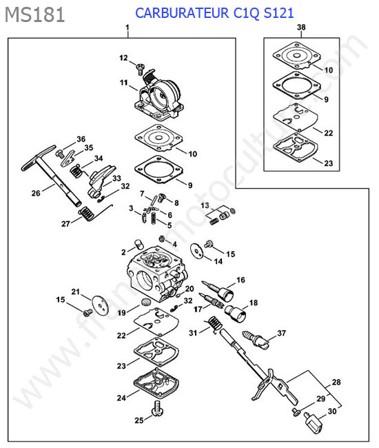 Carburateur c1q-s121 STIHL MS181