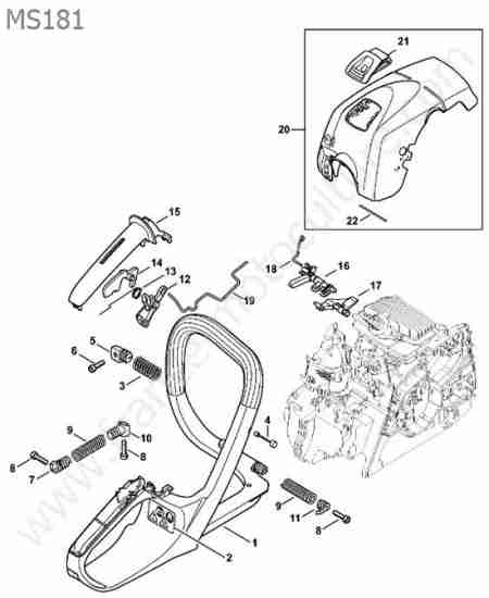 STIHL - MS181 : Capot / poignee