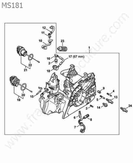 STIHL - MS181 : Carter moteur