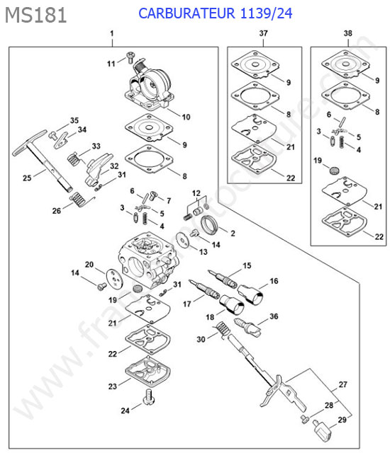 Carburateur 1139/24 STIHL MS181