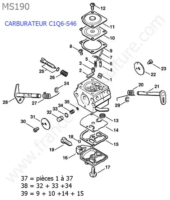 Carburateur c1q6-s46 STIHL MS190