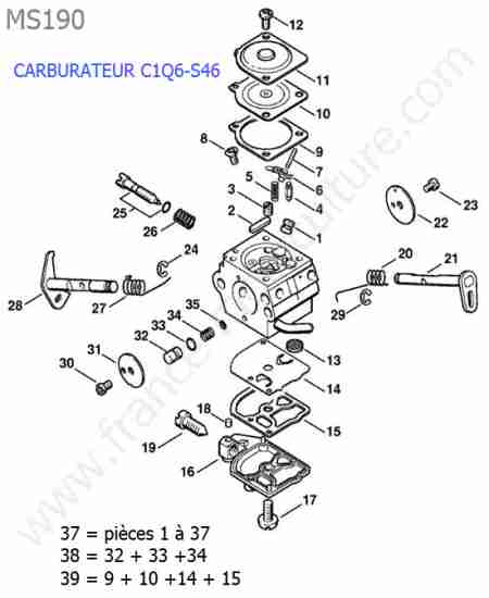 STIHL - MS190 : Carburateur c1q6-s46