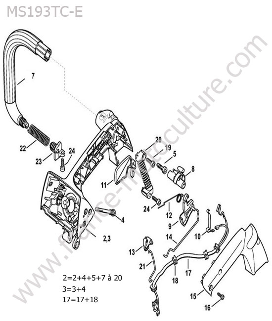 Poignee STIHL MS193T-CE