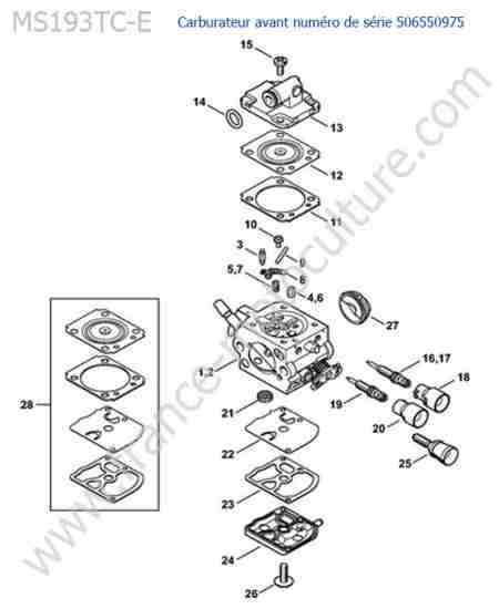 STIHL - MS193T-CE : Carburateur 113706