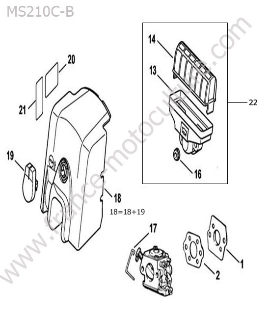 Filtre air STIHL MS210-CB