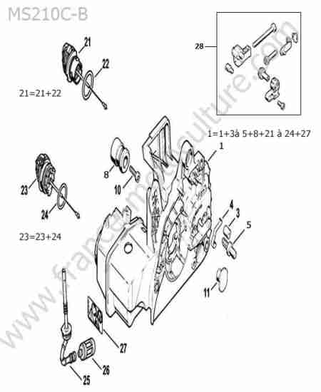 STIHL - MS210-CB : Carter moteur