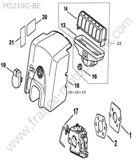 Filtre air STIHL MS210-CBE