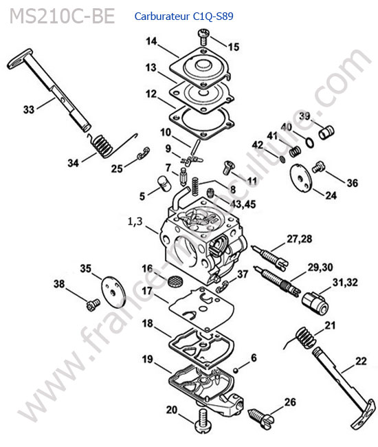 Carburateur c1q-s89 STIHL MS210-CBE