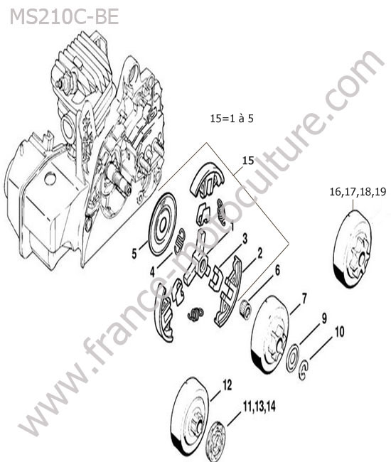Embrayage STIHL MS210-CBE