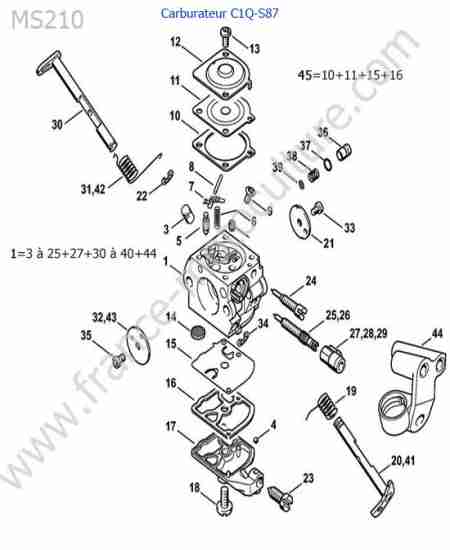 STIHL - MS210 : Carburateur c1q-s87